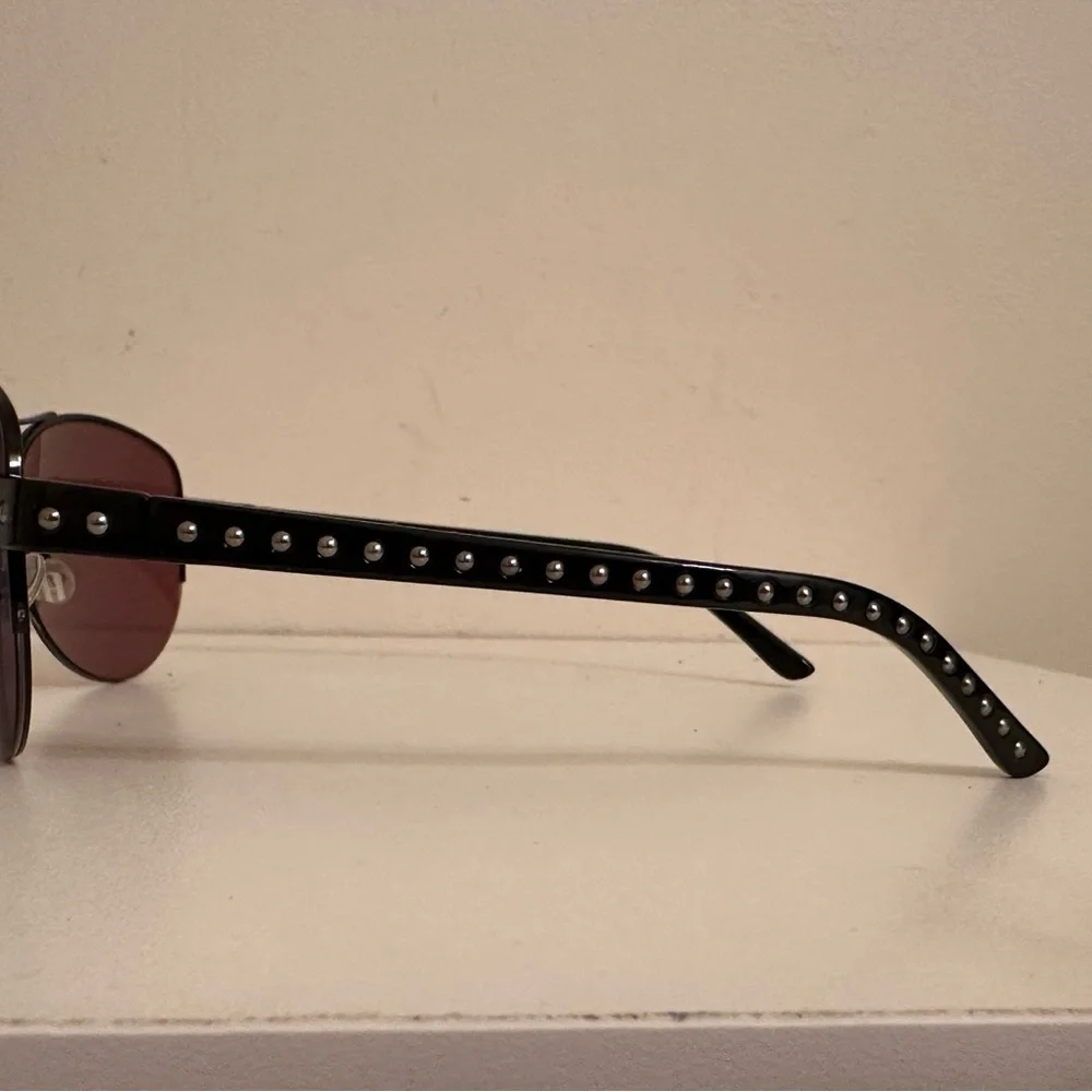 Jimmy Choo Black Aviator Sunglasses with Purple Lenses - Picture 3 of 5